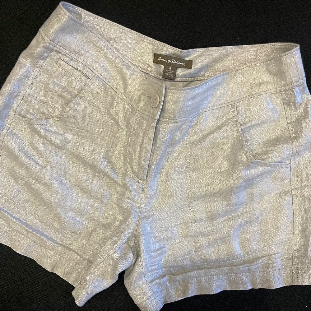 Tommy Bahama Ladies Silver Linen Shorts